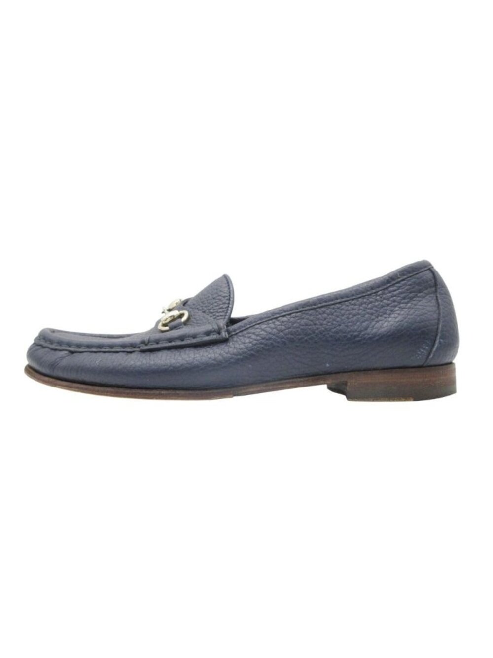 Gucci Loafers Horsebit Moccasins Shu Flower Print Navy